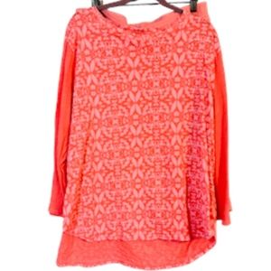 Fresh Produce Womens Top Size 2X Matching Shorts Pink Floral Scoop Neck Stretch